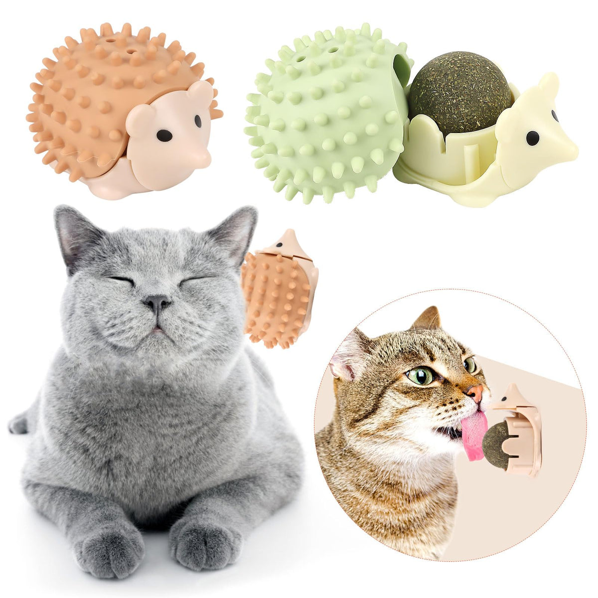 Catnip Dental Chew Balls for Cats - 2 Pack